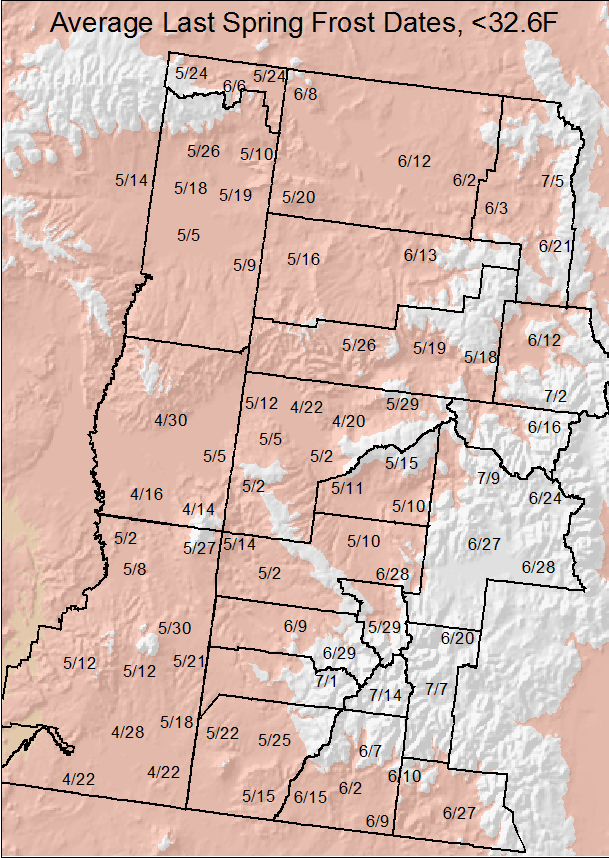 Spring Average Frost and Freeze Dates